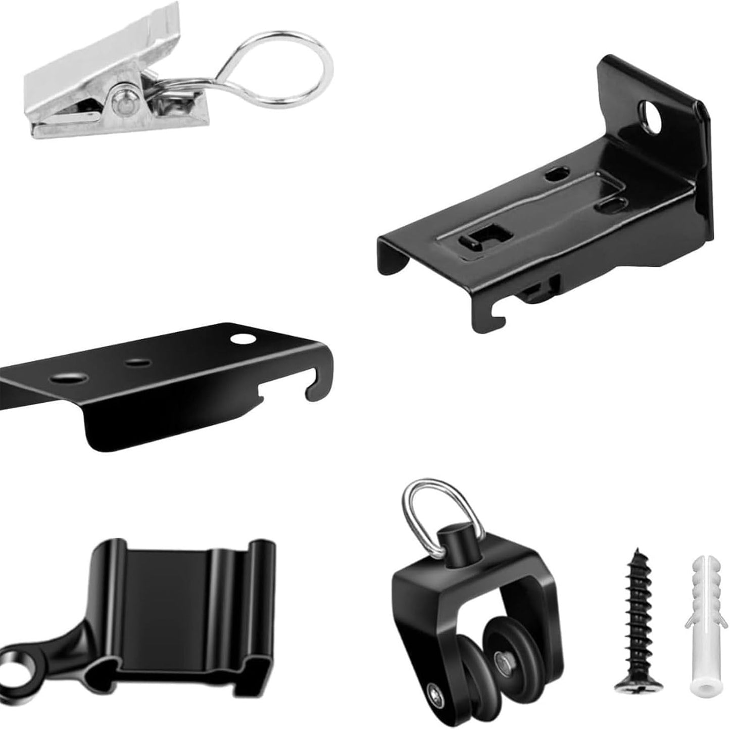  Ensemble De Quincaillerie De Rails De Rideaux Flexibles - Supports De Montage Mural Pour Rideaux De Plafond - Accessoires De Rail De Rideau Pliables Réglables Pour Fenêtre