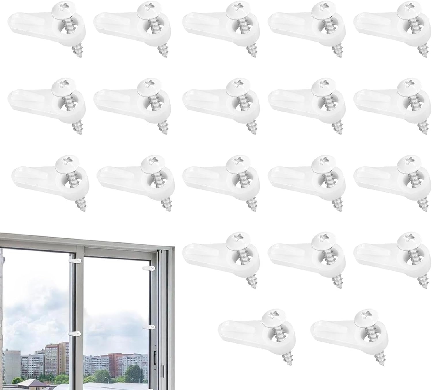  Clips De Fixation Pour Moustiquaire | Lot De Quincaillerie De Avec Visserie,Clips Maintien Contre-Fenêtre,pour Maison Appartement Dortoir Salon Chambre Bureau Cuisine Salle De Bain