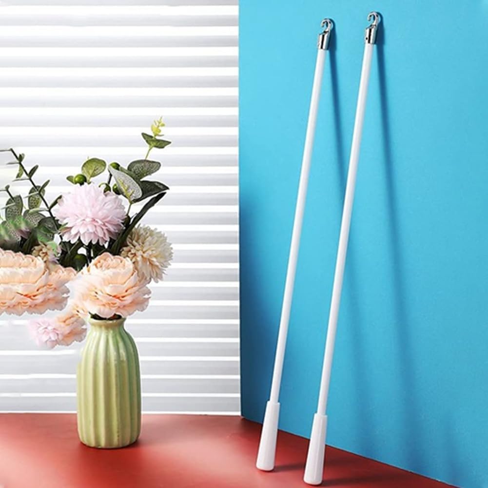  CREATCABIN Lot De 2 Baguettes De Rechange Pour Stores Vénitiens De 30,5 Cm Avec Crochet Pour Fenêtre Vénitienne, Tige Blanche Avec Poignée Pour Réparer Les Pièces Manquantes Du Volet De Fenêtre