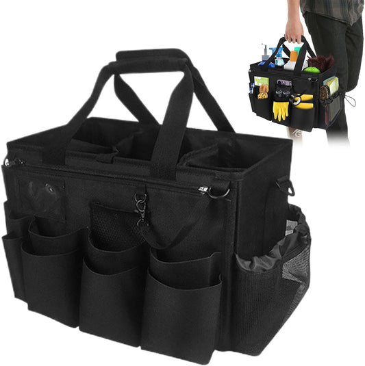 Générique Sacs De Nettoyage Pour Femmes De Ménage | Pliant Pour Entretien Ménager,Porte-Outils Mesh Respirant Imperméable Avec Poignée Bretelle Pour Chiffons Époussetage Cuisine