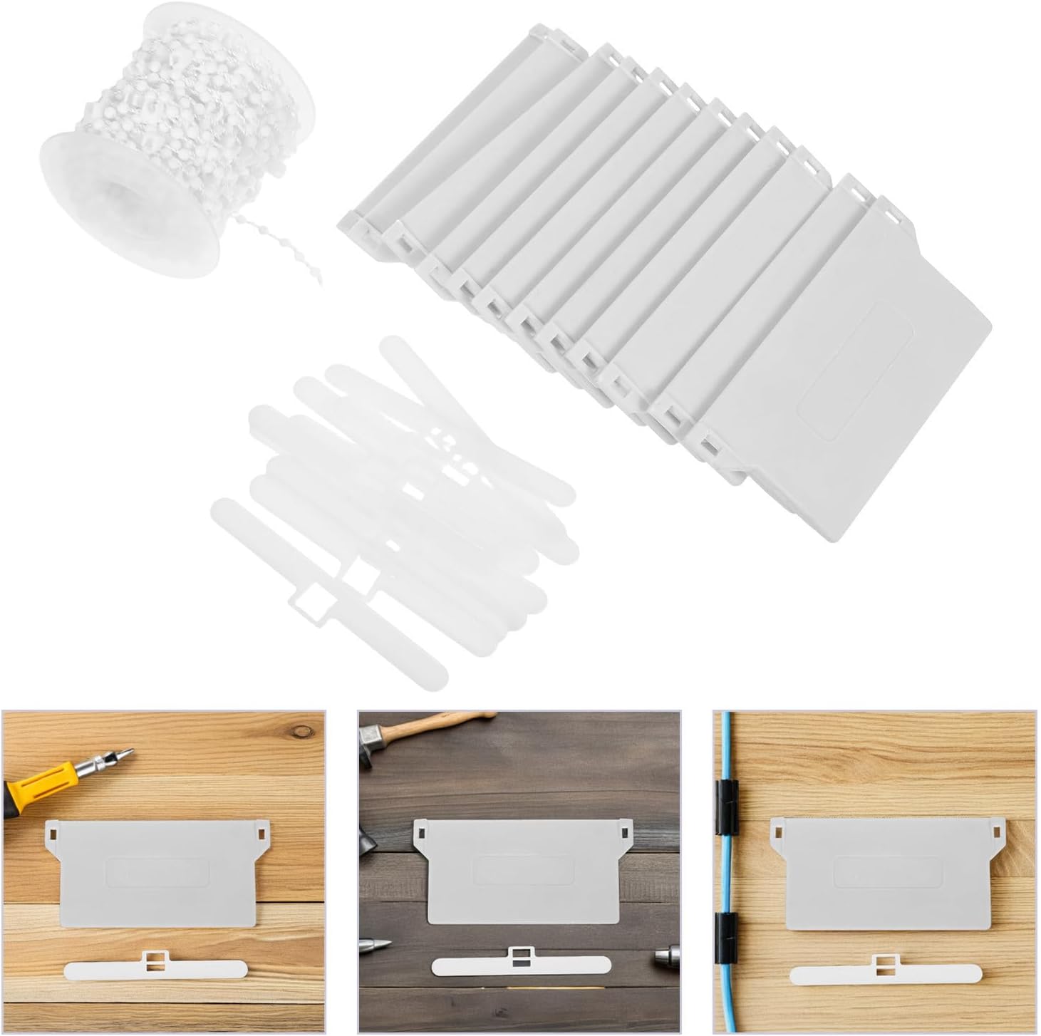  Ciieeo Kit De Réparation Pour Stores Verticaux Poids Blanc 89 Mm En Plastique, Structure Double Crochet, Installation Facile Pour Fenêtres Et Pièces