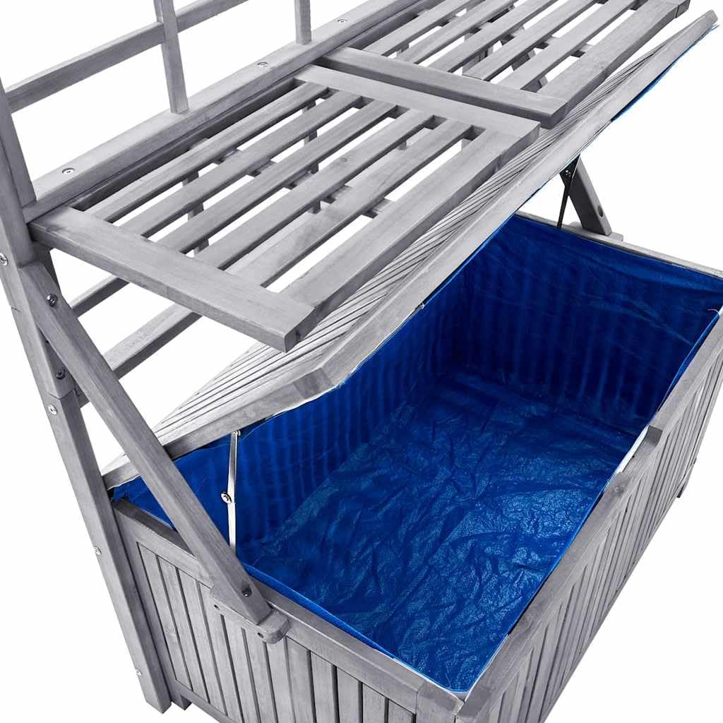  Coffre De Rangement Avec Treillis En Bois D'acacia Massif - 99 X 55 X 160 Cm - Résistant Aux Intempéries - Avec 4 étagères Réglables - Pour Balcon, Terrasse, Extérieur