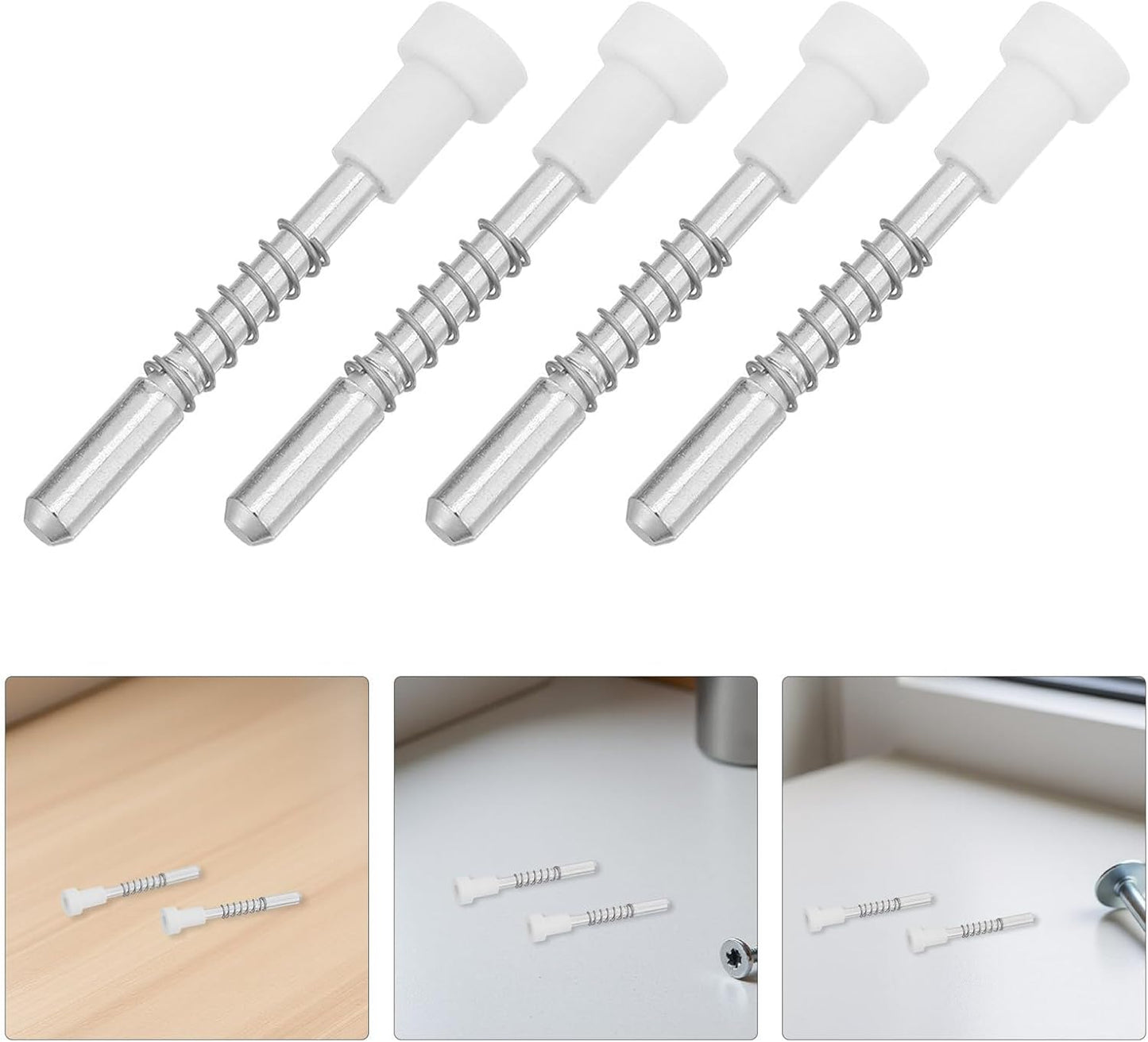  STOBAZA 20 Pièces Loquet à Piston De Moustiquaire En Métal à Ressort Pour Cadre De Porte Et Fenêtre, Fixation Basse Profil Pour Rénovation Intérieure