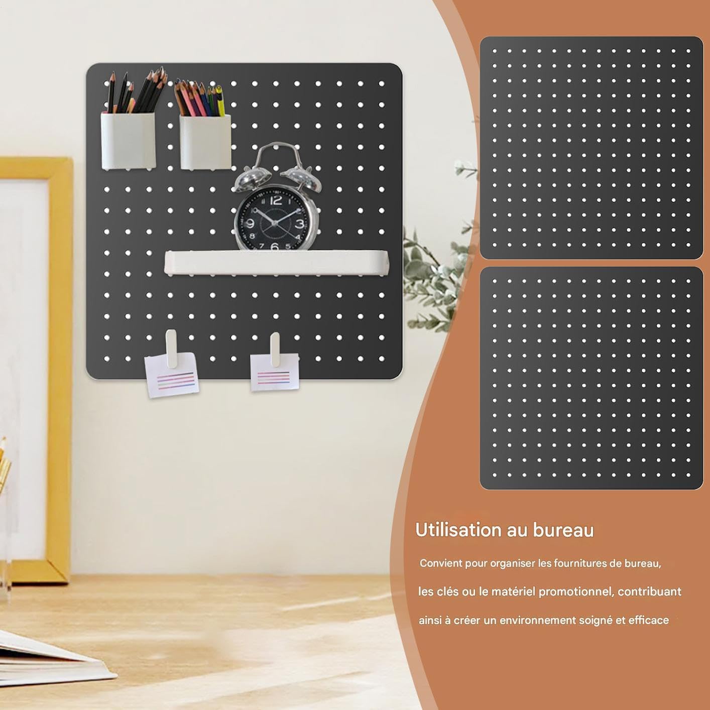  Générique Panneau Perforé,Panneaux Muraux Organisation Bureau | Panneaux Multifonctions Pour Outils Fournitures Décorations Affichage Cuisine Chambre