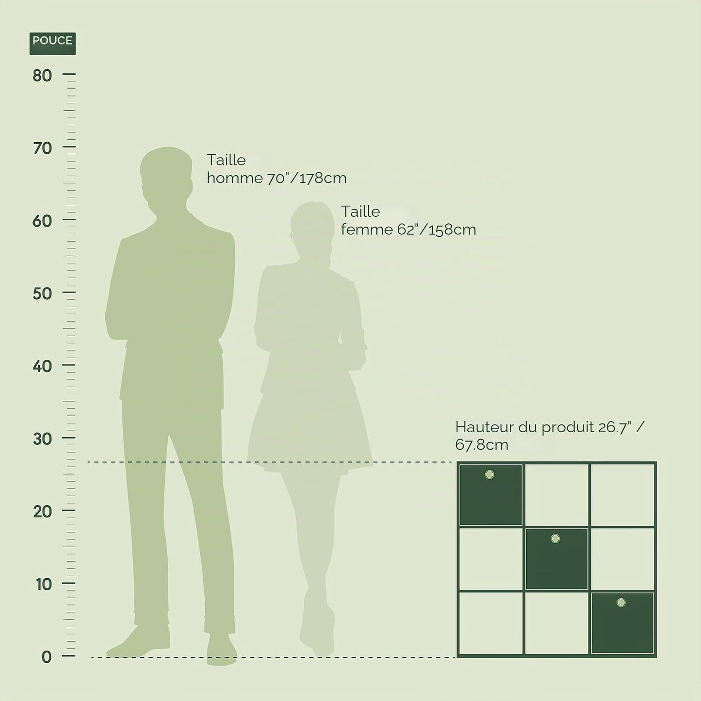  Furinno Simplistic Organisateur à 9 Cubes Avec Bacs, Chêne Français Gris/Noir, Bois Dense, One Size
