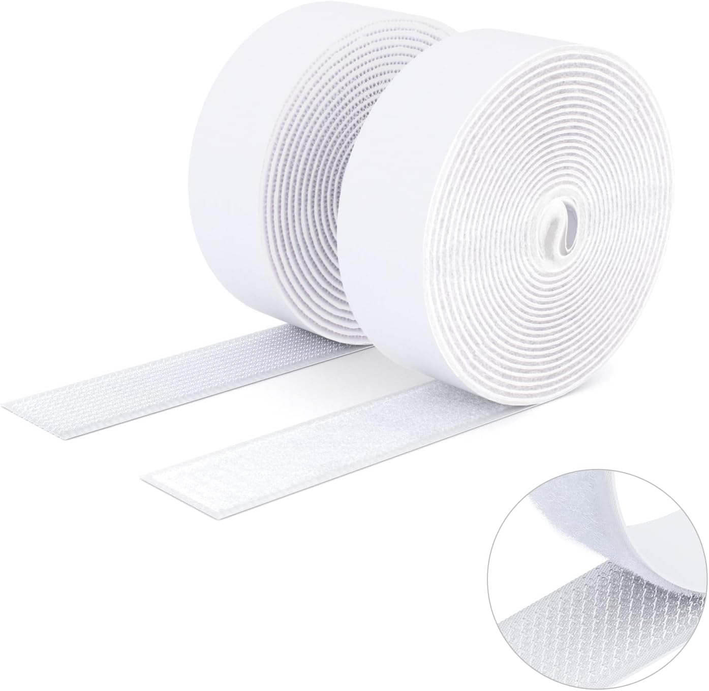  Ruban Adhésif Double Face à Crochets Et à Boucles, 16MM X 3M Ruban Adhésif Autocollant, Bandes Robustes, Ruban à Emboîtement Pour Cadres De Photos, Moustiquaires, Tapis, Bricolage - Blanc