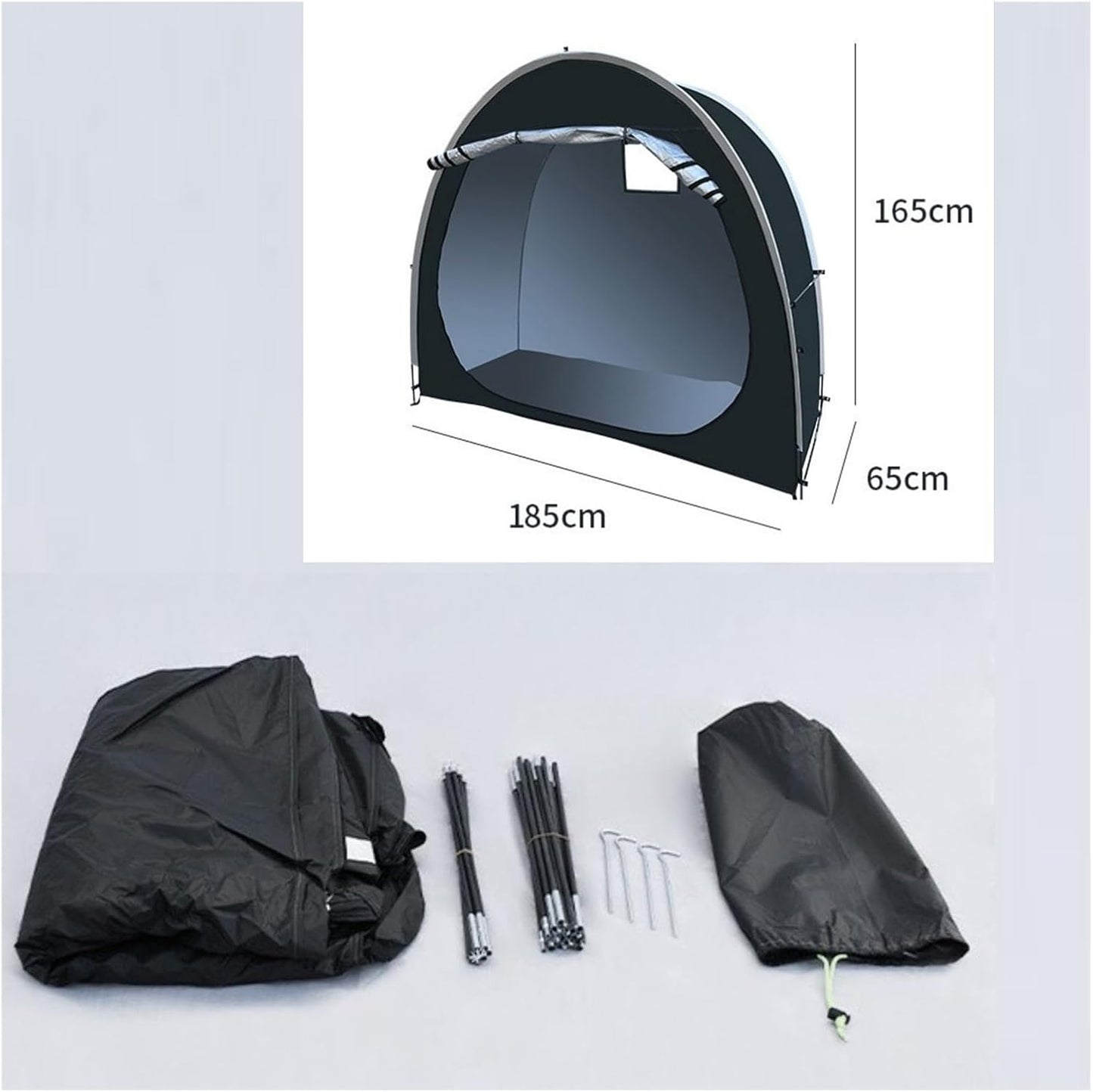 GENERIC Abri à Vélos Extérieur Imperméable Et Portable Avec Plancher Et Sac De Rangement Inclus. Dimensions : 200 X 80 X 165 Cm. Garage à Vélos Résistant Pour Le Rangement En Extérieur.