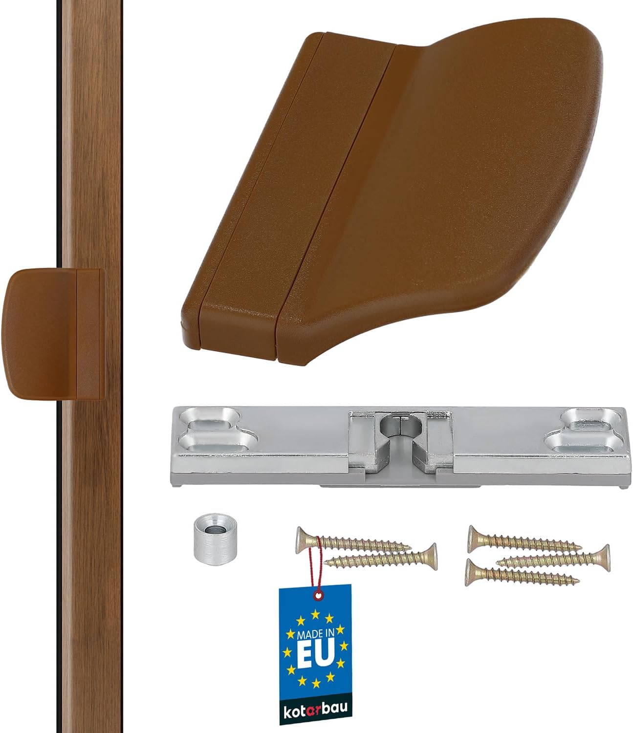  KOTARBAU® Loqueteau De Porte De Balcon Pratique - Anthracite - Sûr Pour Fumeurs - Pour Terrasses - Poignée De Fermeture Universelle