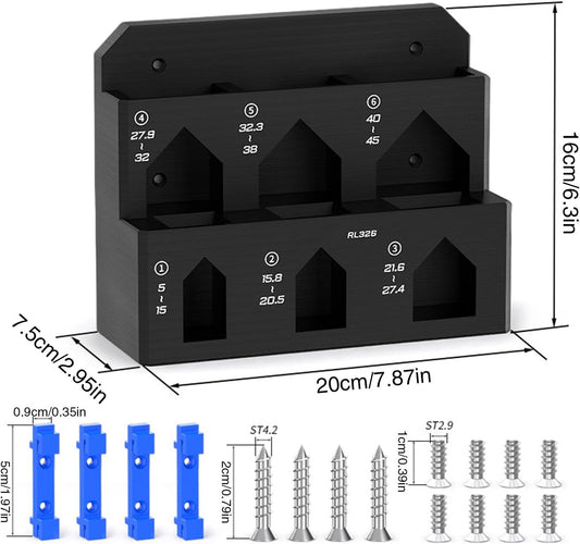  Étagère De Rangement Pour Outils – 6 Emplacements à Fixation Murale, Organiseur D'atelier Avec Support, Accessoires De Vélo Avec Arrangement, Pince Durable, Design Robuste Pour Garage, Abri De Jardin
