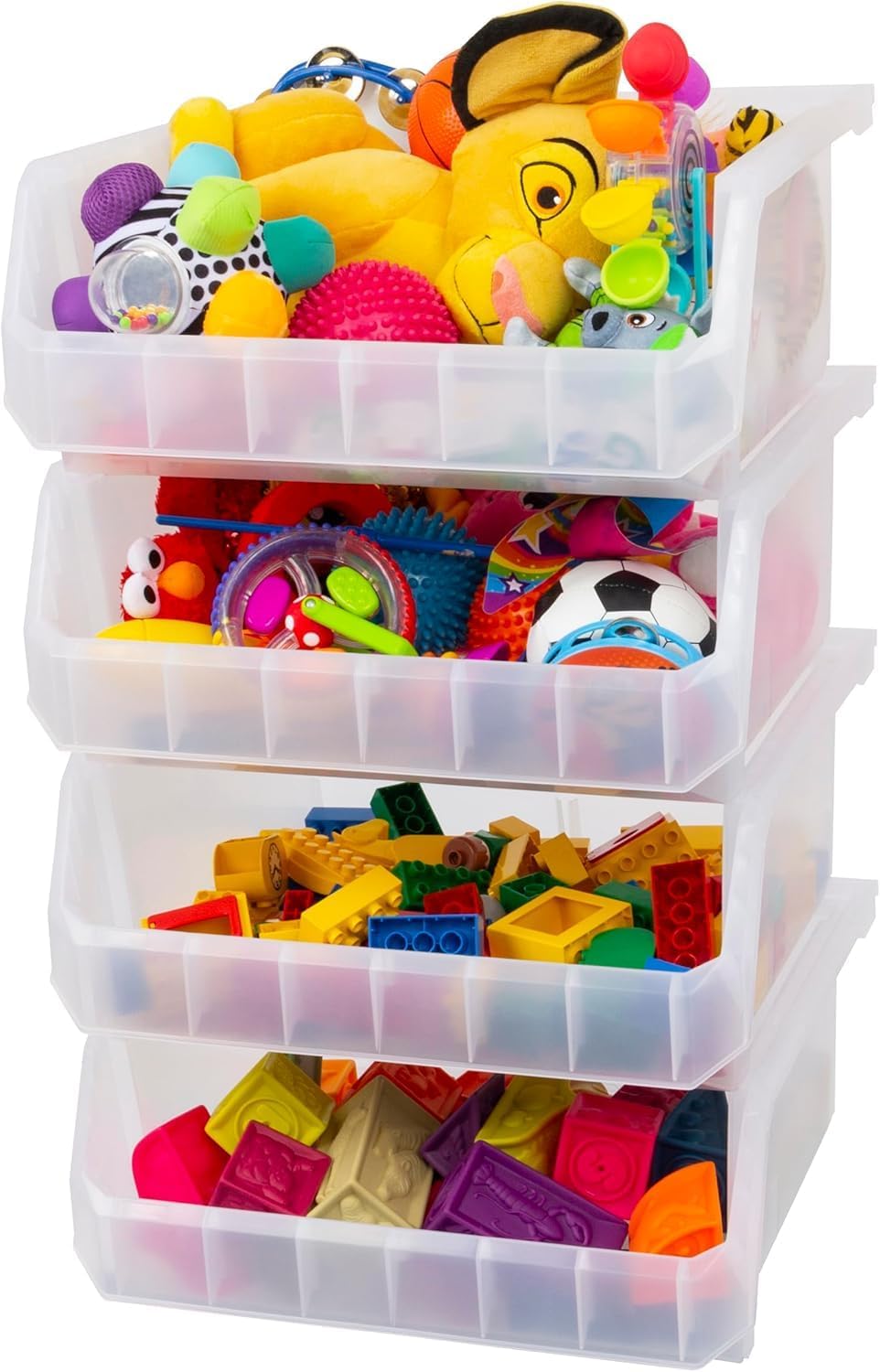  ReadySpace Lot De 4 Conteneurs En Plastique Extra Larges Pour Organiser Et Ranger Les Placards, La Cuisine, Le Bureau Ou Le Garde-manger, 37,5 X 41,9 X 17,8 Cm, Noir