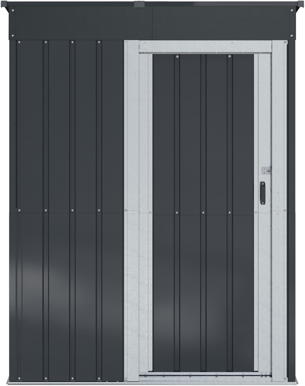  Cabanon De Jardin Métallique Anthracite 137x81x180 Cm, Abri De Jardin Rectangulaire Pour Extérieur, Remise Pratique Avec Rangement Pour Outils Et Pots, Design Moderne Et Durable