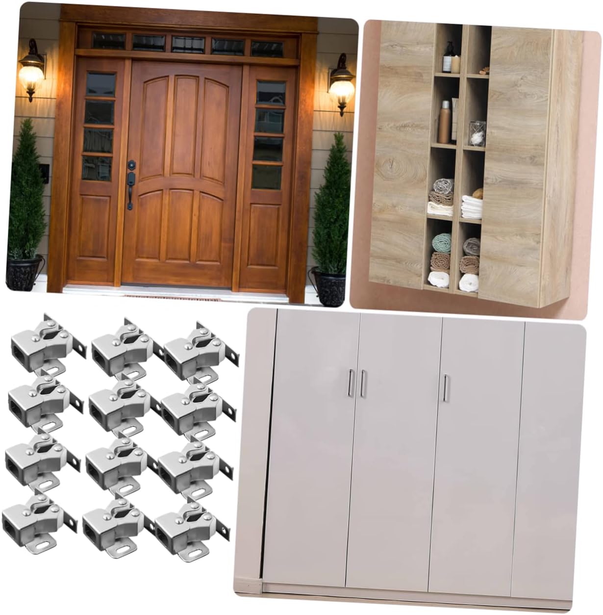  Jojofuny 48pièces Verrous à Doubles Inoxydable Pour Portes De Placard Et Meubles Installation Facile Et