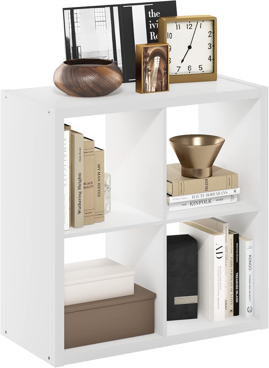  Furinno Cabine De Rangement Décorative à Dos Ouvert à 2 Cubes, Gris Clair