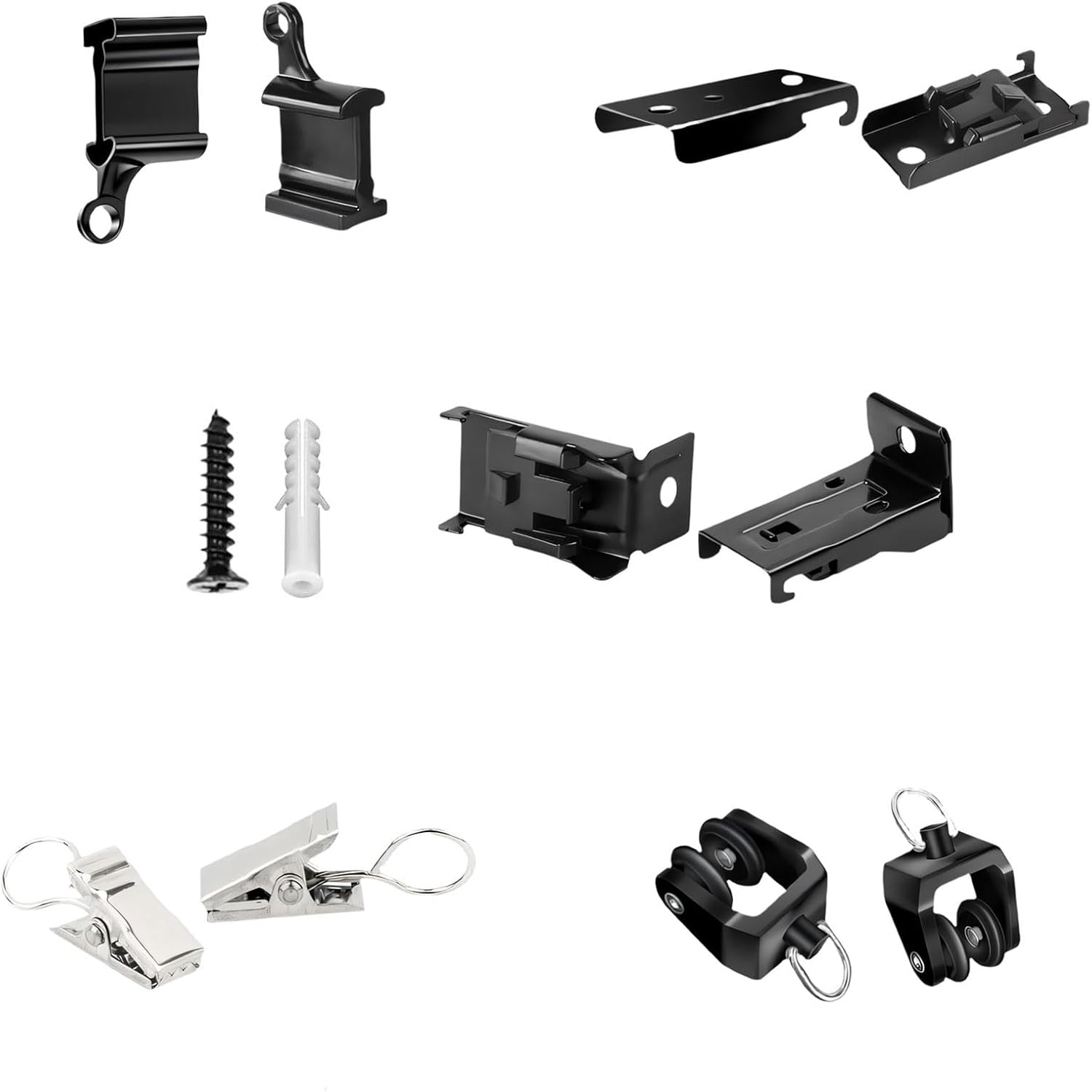  Ensemble De Quincaillerie De Rails De Rideaux Flexibles - Supports De Montage Mural Pour Rideaux De Plafond - Accessoires De Rail De Rideau Pliables Réglables Pour Fenêtre
