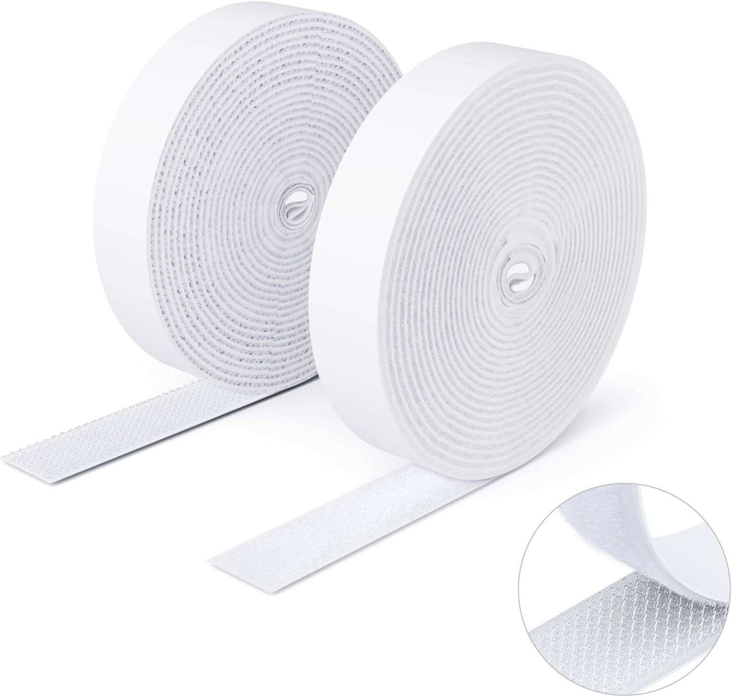  Ruban Adhésif Double Face à Crochets Et à Boucles, 16MM X 3M Ruban Adhésif Autocollant, Bandes Robustes, Ruban à Emboîtement Pour Cadres De Photos, Moustiquaires, Tapis, Bricolage - Blanc