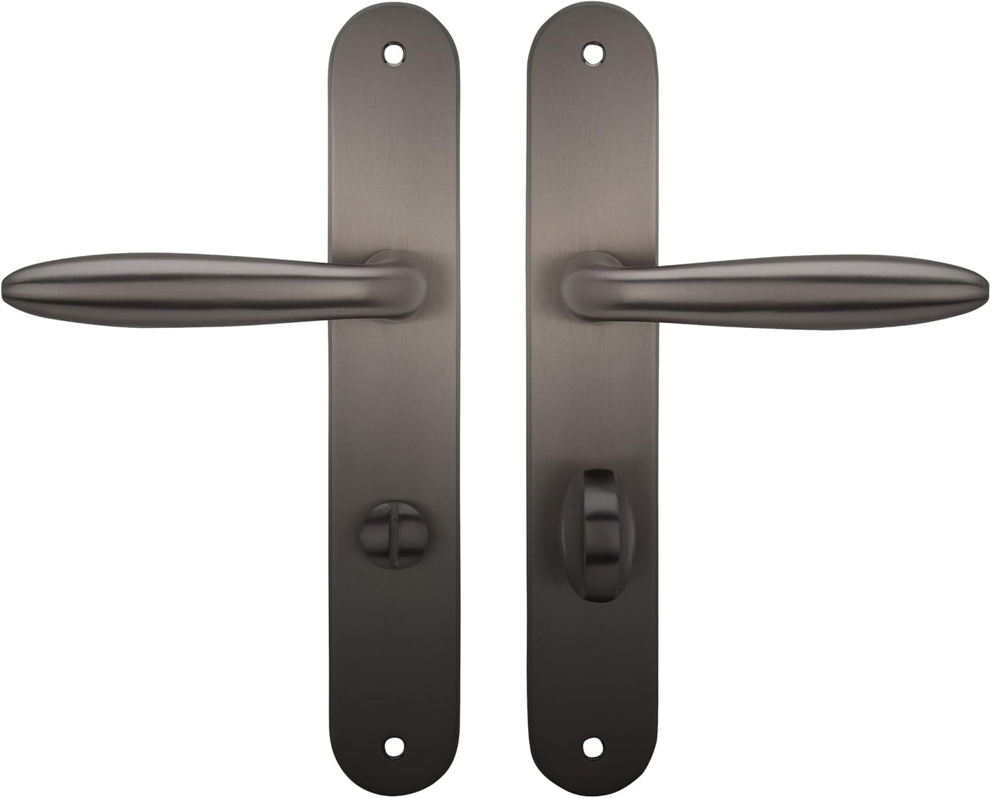  Bricard 984051 Ensemble Poignées Zamak Sur Plaque Esquisse Pour Porte D'Entrée (pour Cylindre Européen), Argent