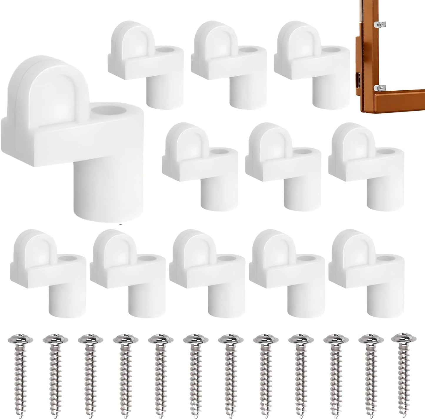  Agrafes De Fixation Pour Moustiquaires | Quincaillerie De Fixation De 9,5 Mm - 12 Pièces Accessoires De Support Pour écran De Fenêtre - Pour Maison, Maison De Campagne, Salon, Chambre à Coucher