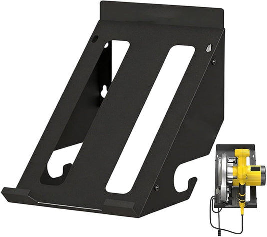  Support Mural Pour Scie Circulaire – Support De Rangement D'outils électriques Pour Garage Et Atelier | Support En Acier Robuste Avec Crochets De Protection Pour Scies Circulaires – 33 X 20 X 9,6 Cm