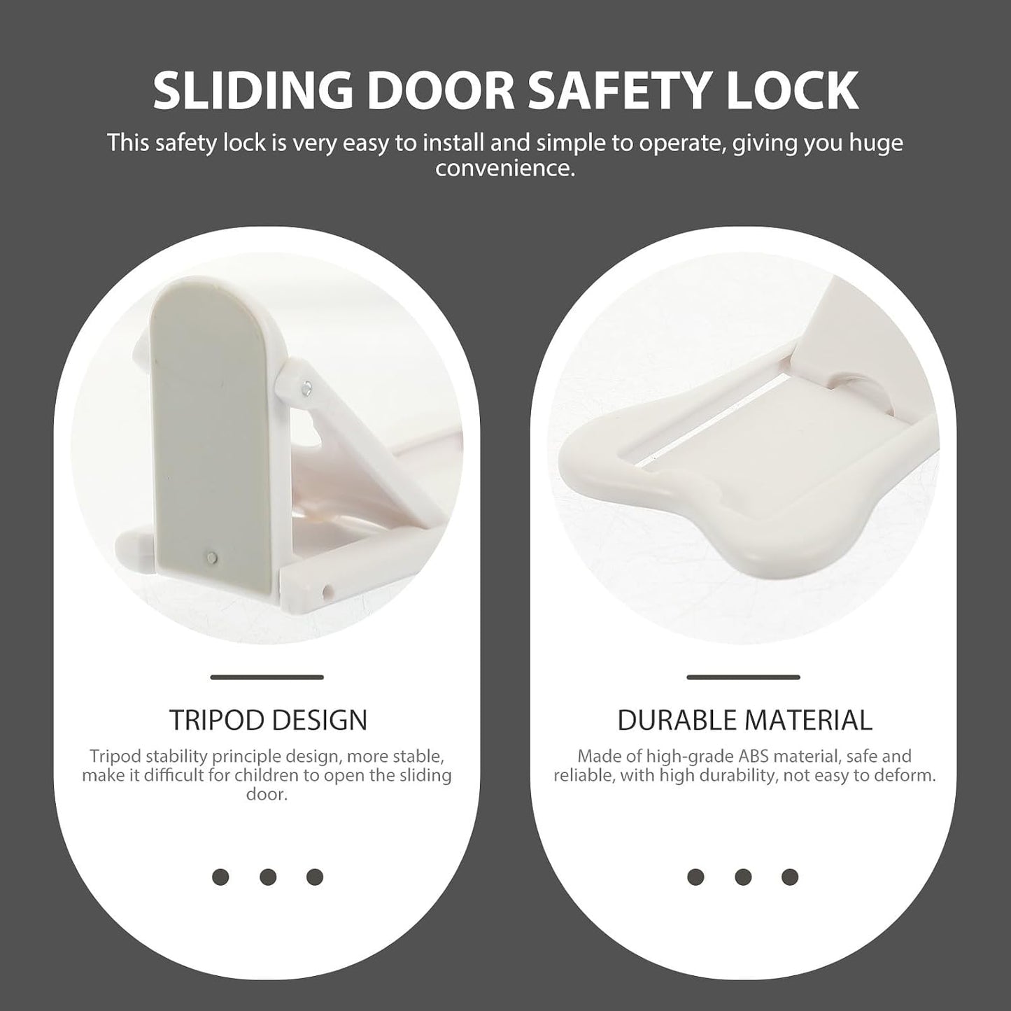  Jojofuny Verrous De Sécurité En Abs Blanc Lot De 3 Pour Fenêtre Coulissante Simple à Utiliser, Sécurité Des Enfants à Domicile