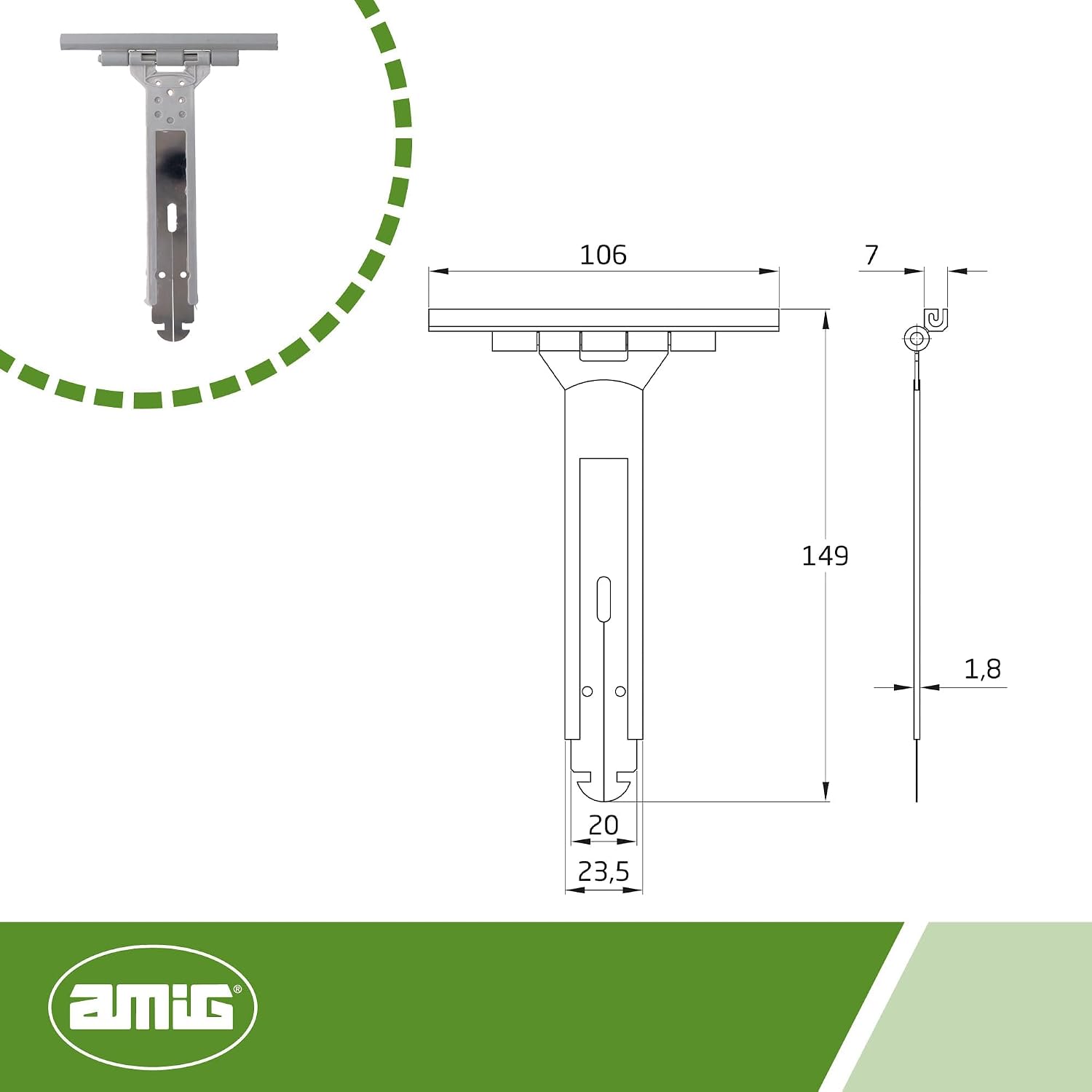  Amig - Sangle Pour Volet Roulant 150 Mm - Acier Inoxydable Et Polyamide - Lot De 4 - Installation Facile