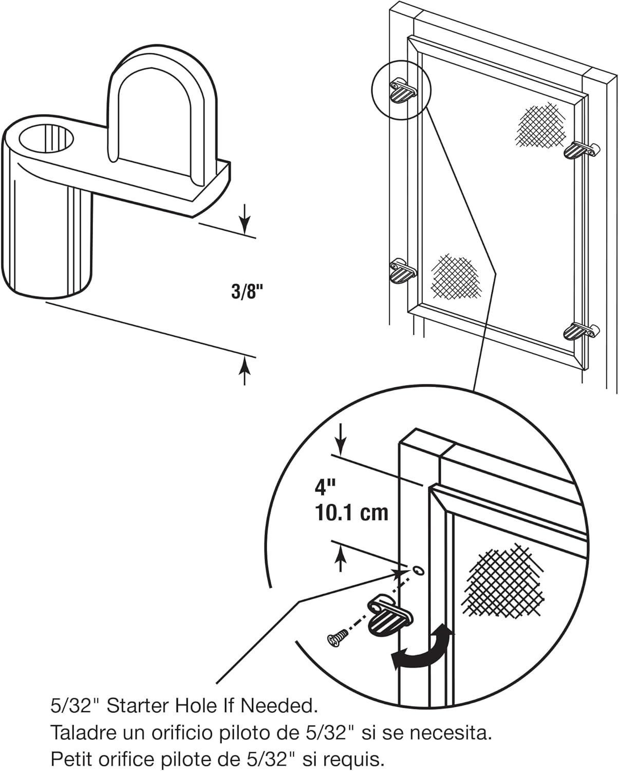  Prime-line Products L 5838 Fenêtre Clips, 3/20,3 Cm, Blanc Moulé Sous Pression Avec 2,5 Cm Vis Tôle, (lot De 8)