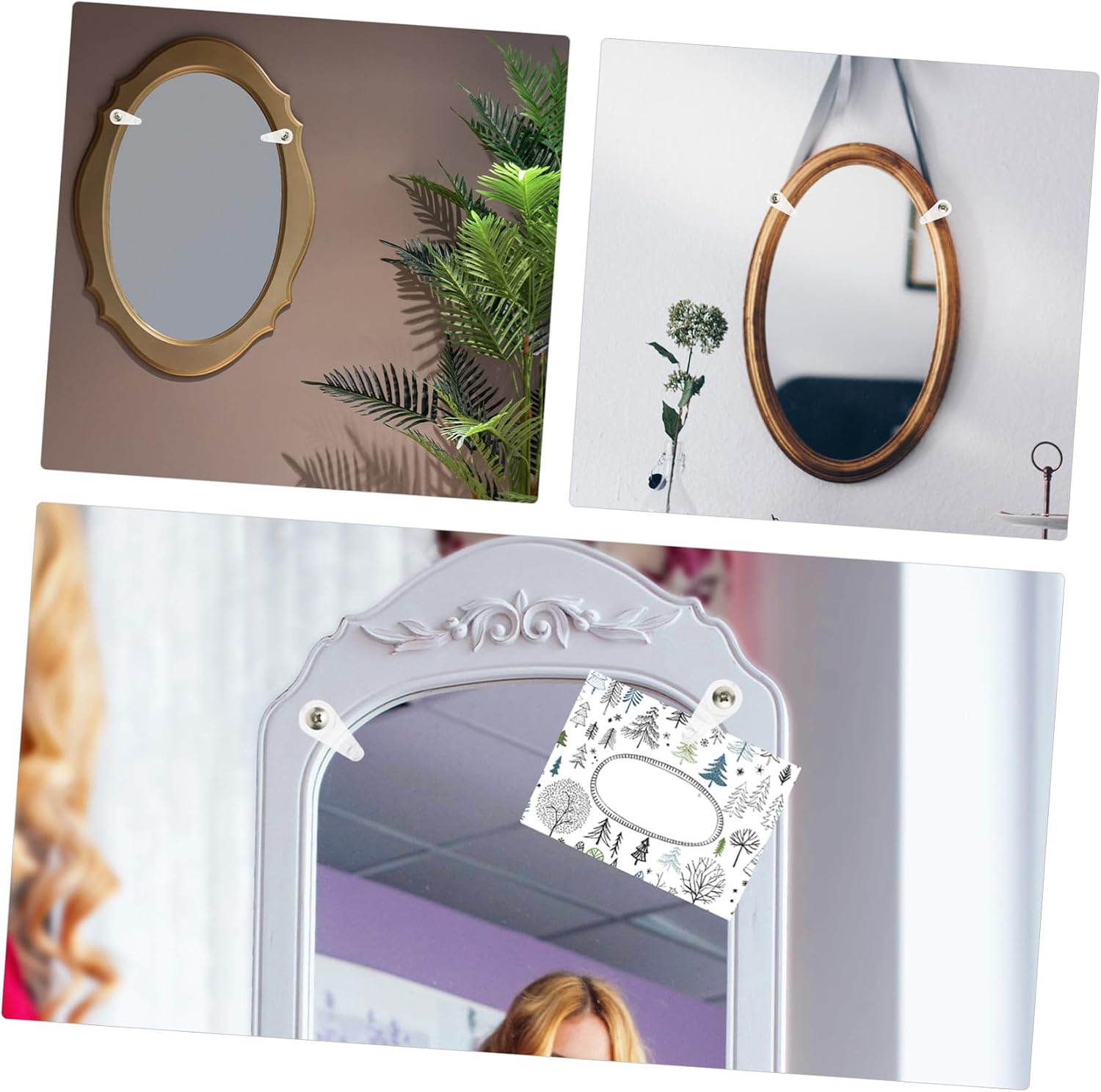  Angoily 60ensembles Support De Miroir Verre Avec Vis Clips De Fixation Pour Miroirs Et Portes De Placards Accessoires De Montage Pour Verre