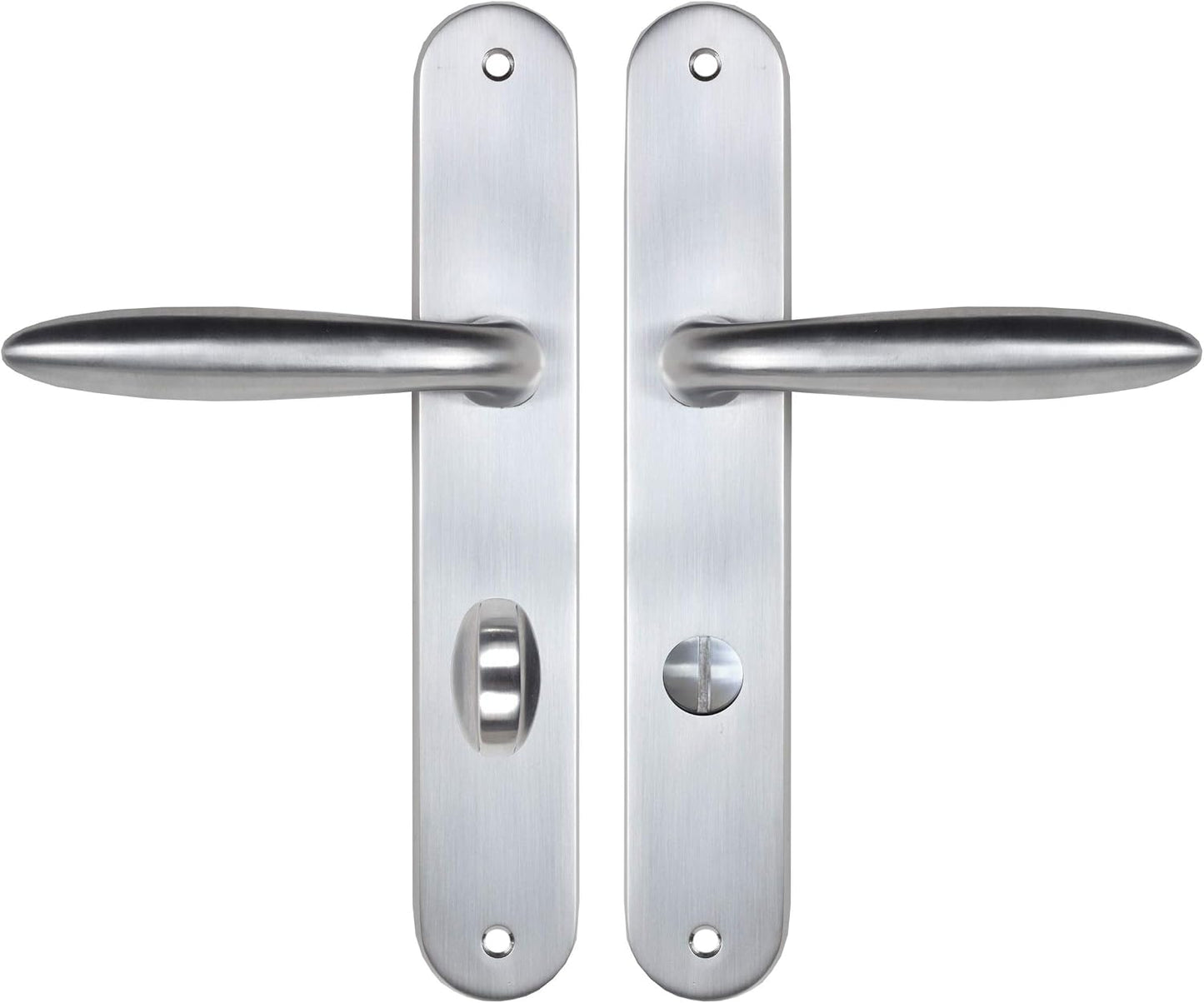  Bricard 984051 Ensemble Poignées Zamak Sur Plaque Esquisse Pour Porte D'Entrée (pour Cylindre Européen), Argent