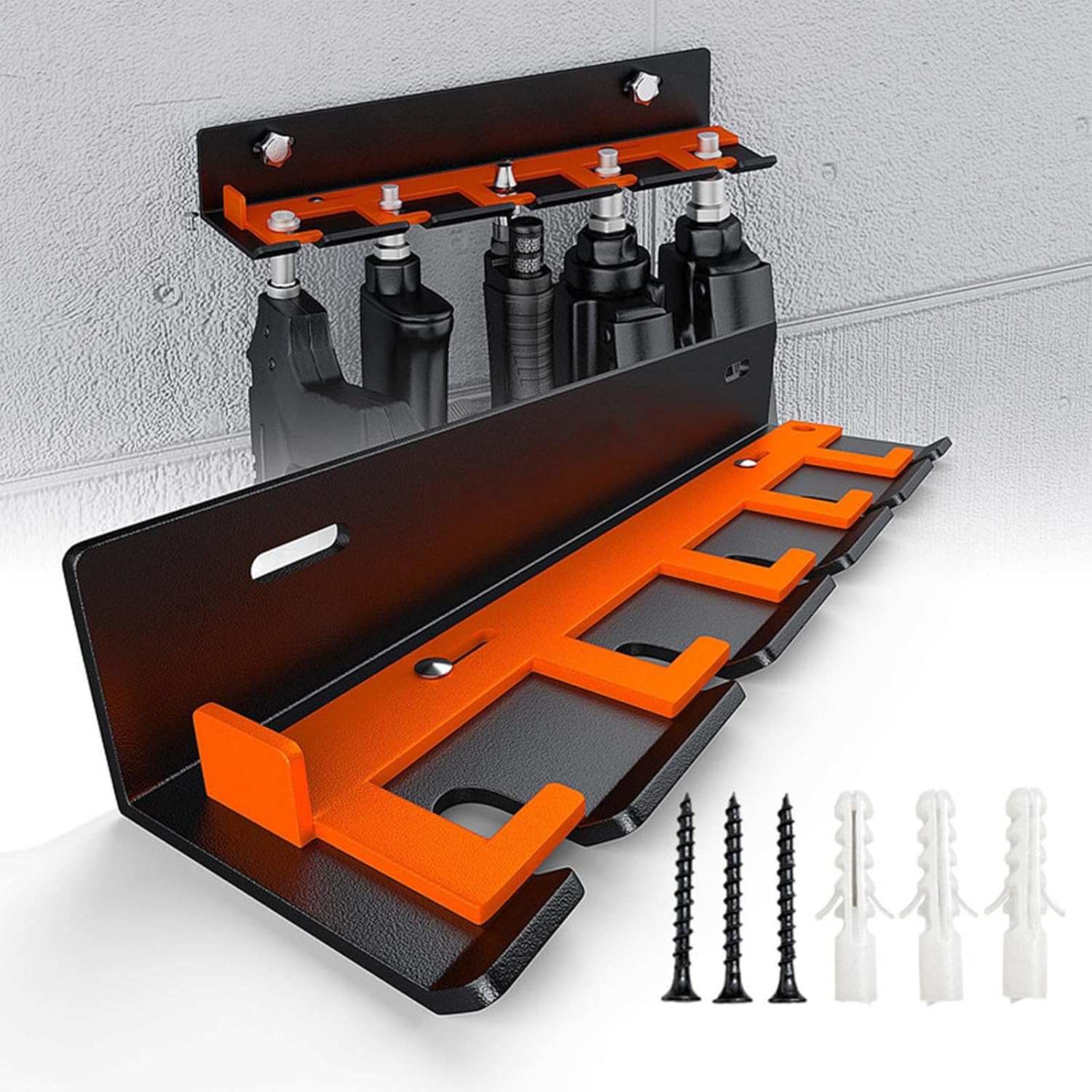  Porte-outils Pneumatique Mural En Métal Avec 5 Emplacements Coulissants Sécurisés