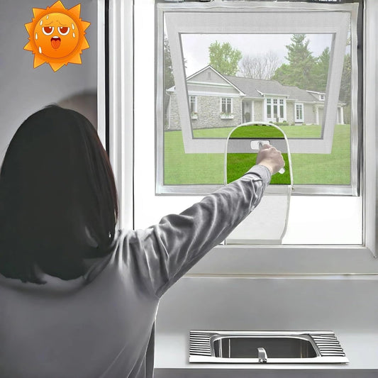 Filet De Ventilation Personnalisable Pour Fenêtre Facile à Installer Avec Fermetures éclair - Design D'ouverture En Fibre De Verre - Filet De Ventilation - Outil D'installation Pour La Maison - Blanc