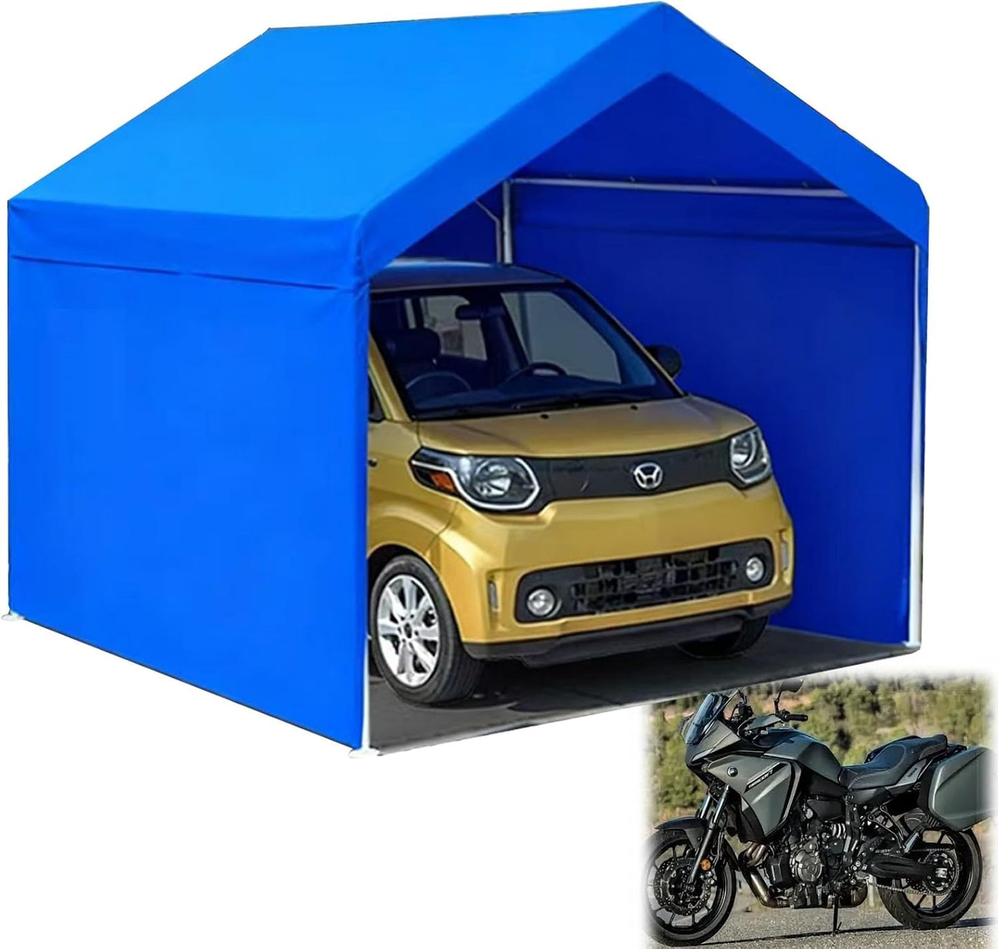  Auvent De Rangement Extérieur Pour Abri D'auto En Tissu Oxford Résistant Aux Intempéries, Parois Latérales Amovibles, Abri De Garage Multifonction Pour Véhicules, Tracteurs Et Arrière-cour