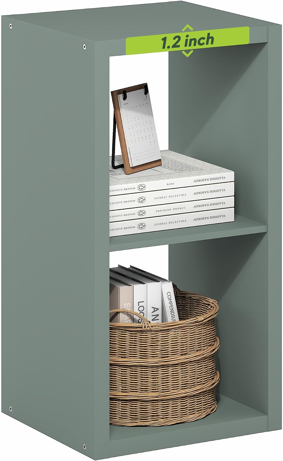  Furinno Cabine De Rangement Décorative à Dos Ouvert à 2 Cubes, Gris Clair