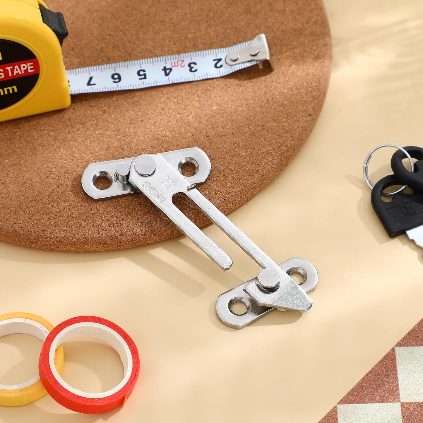  STOBAZA Limiteur De Fenêtre Limite L'ouverture En Acier Inoxydable Argenté, Serrure De Sécurité Sans Endommager 1 Set Vis Garçon Et Filles Adapté Maison Et Commerce