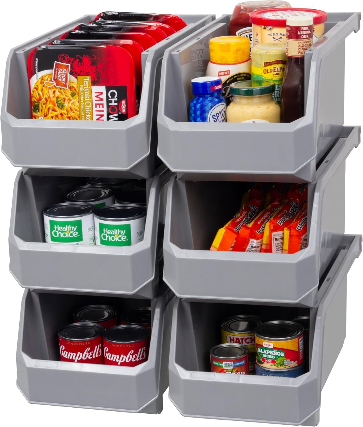  ReadySpace Lot De 4 Conteneurs En Plastique Extra Larges Pour Organiser Et Ranger Les Placards, La Cuisine, Le Bureau Ou Le Garde-manger, 37,5 X 41,9 X 17,8 Cm, Noir