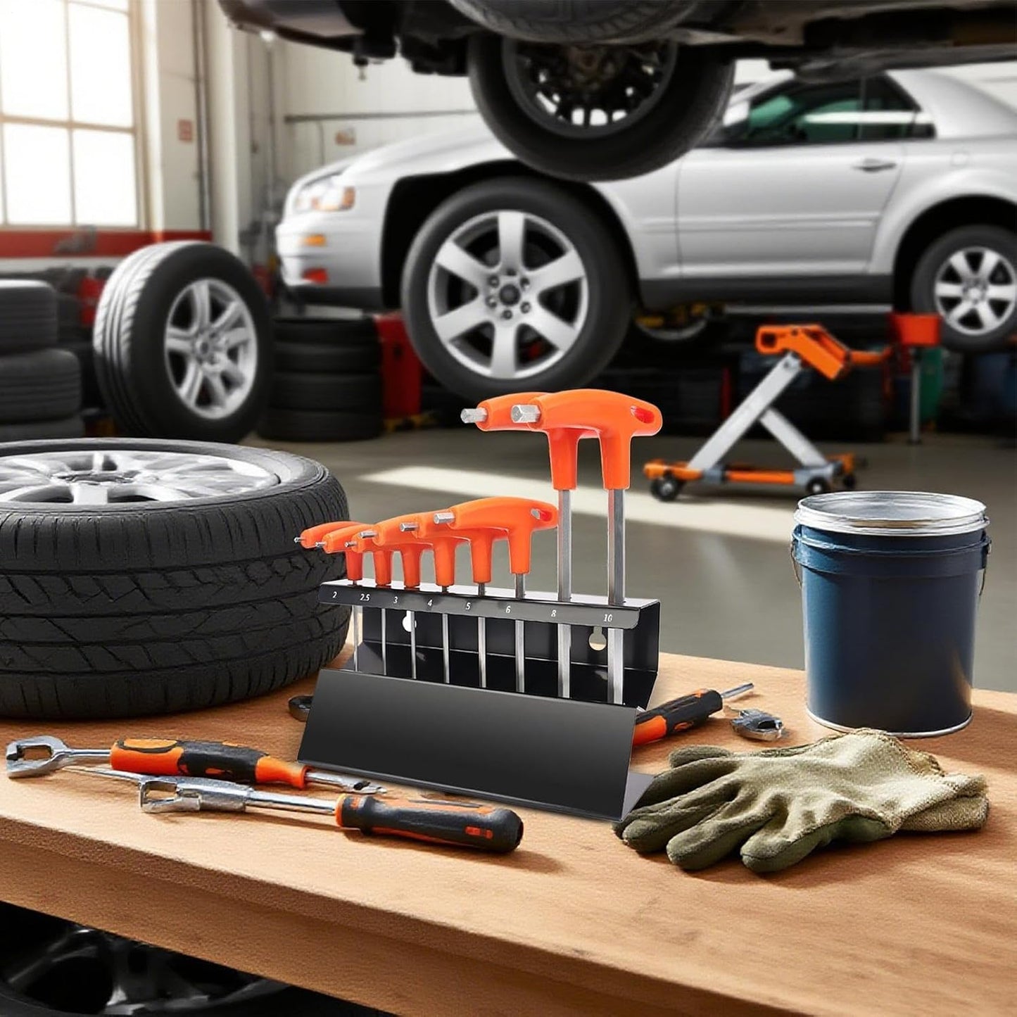  Organistes De Clés - Porte-clés Hexagonale Pour Le Support Mural, Acier Inoxydable Avec Stockage Compact, Porte-outil D'outil D'économie D'espace Pour Atelier, Garage, Réparation De Maison, Salon, 9,4