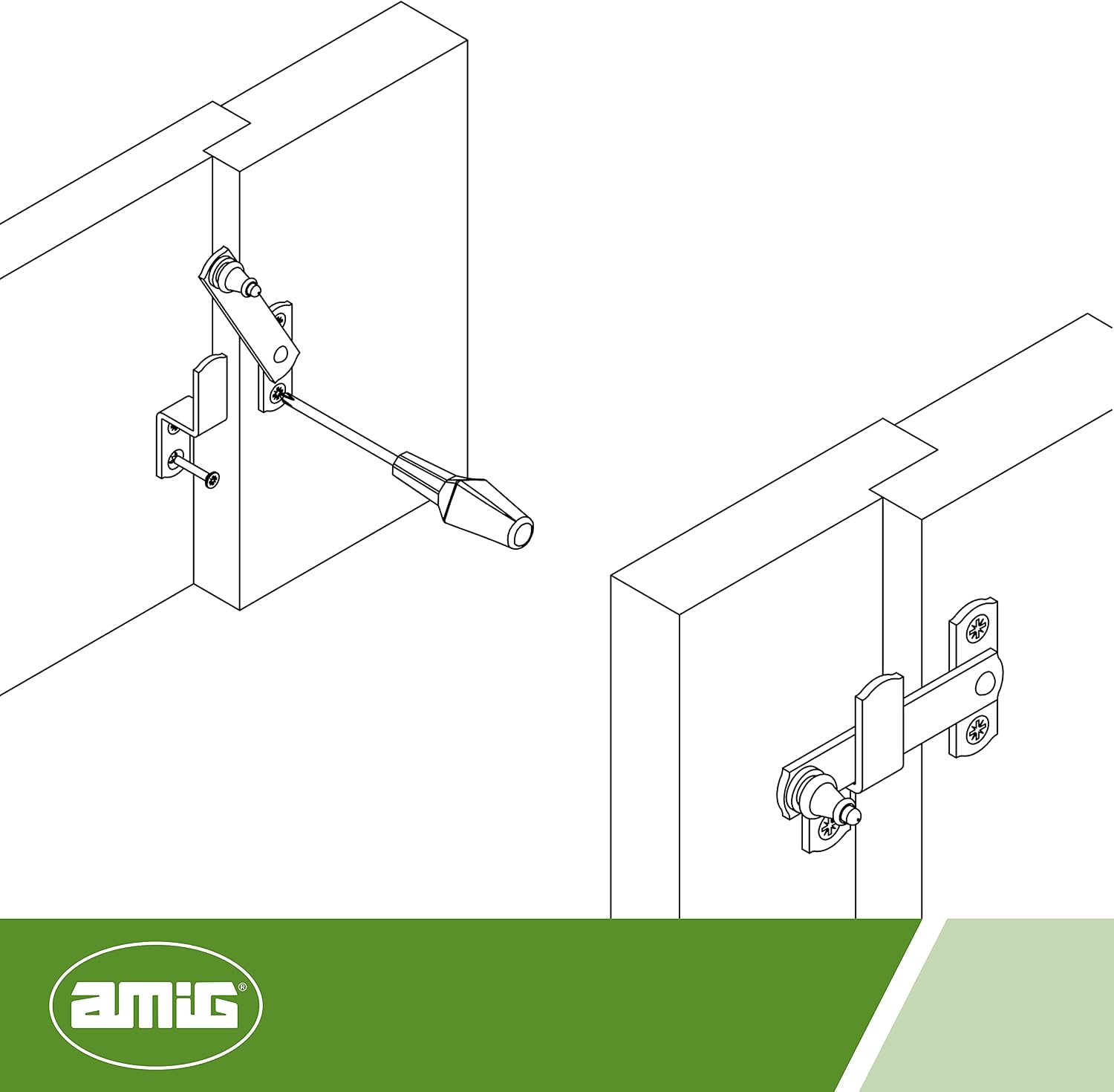  Amig - Shutter Handle With 4 Flap | Security Lock For Windows With Matt Chrome Finish | Rustic Garden & Outdoor Hardware