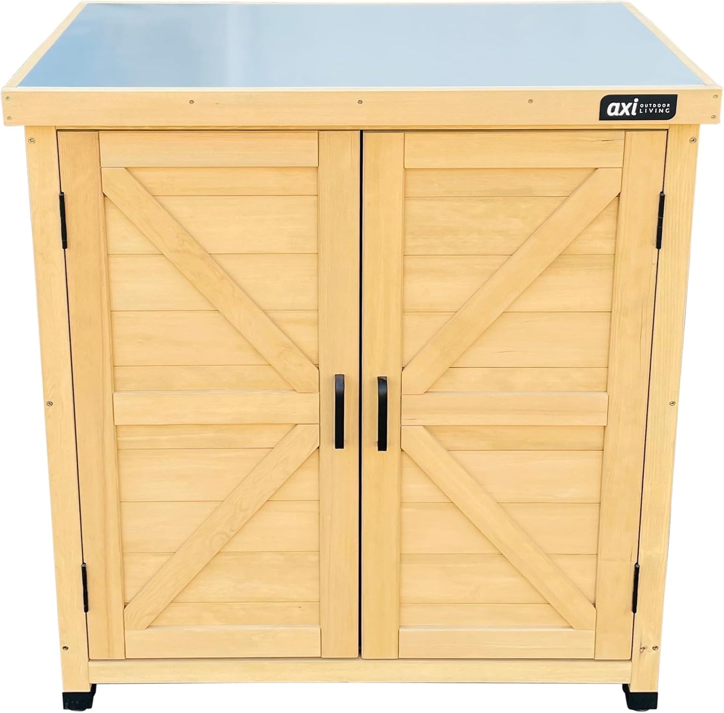  Axi Felix Armoire De Jardin En Bois Beige - 80 X 45 X 93 Cm | Armoire Exterieur, Armoire À Outils Pour Le Jardin Avec Étagère/Meuble Exterieur Rangement Pour Le Jardin