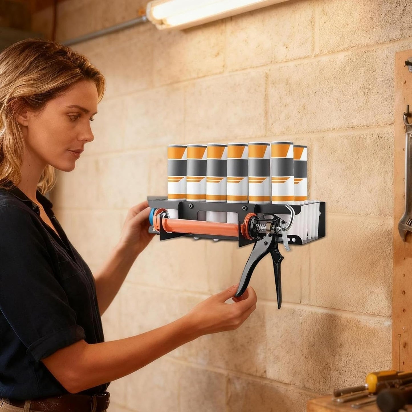  Support De Rangement | Grande Capacité 12 Emplacements Mural Pour Outils De Calfeutrage à La Main | Pour Salon, Dortoir, Atelier De Réparation à Domicile