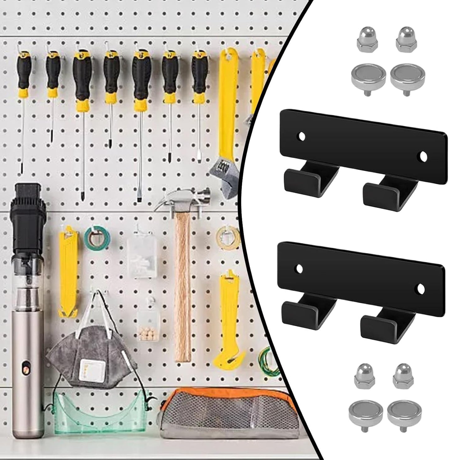  Porte-Clé à Choc Magnétique,2 Pièces Support Métallique Pour Clé De Mandrin Murale | Organisateur D'Outils Pour Tour à Bois Et Atelier