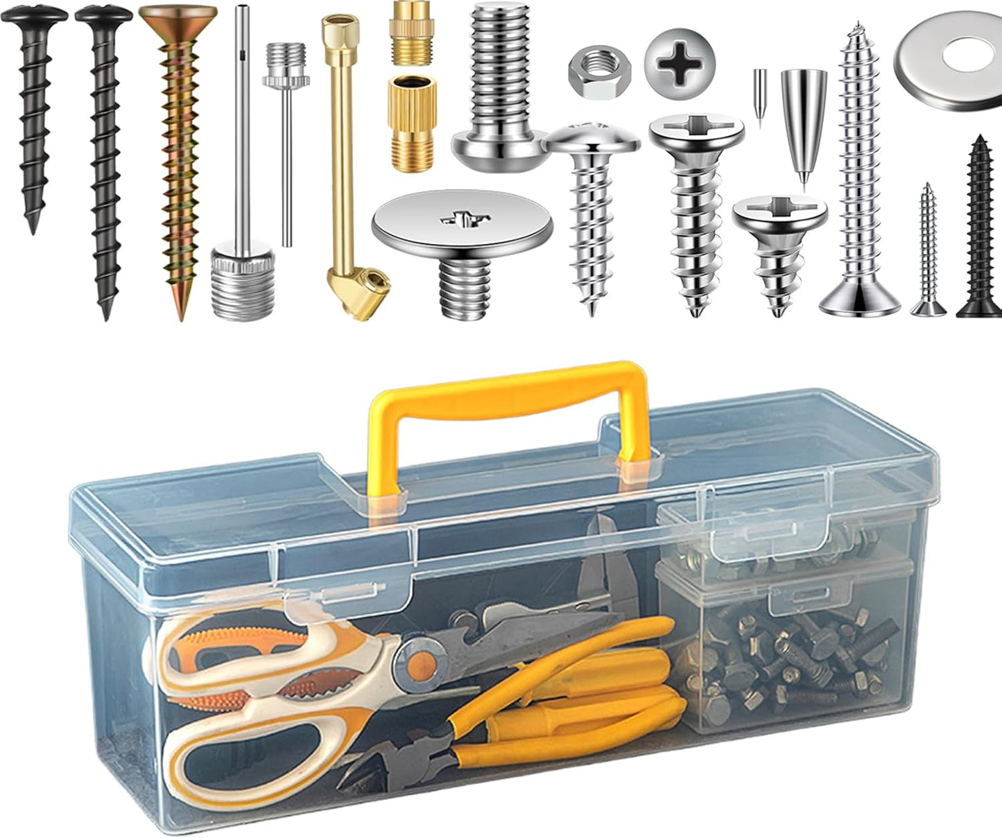  Organisateur De Petite Boîte à Outils | Organisateur De Composants,Boîte De Stockage Compartimentée Transparente Pour Marqueurs Pinces Clés Écrous Électronique Perles Loisirs Créatifs