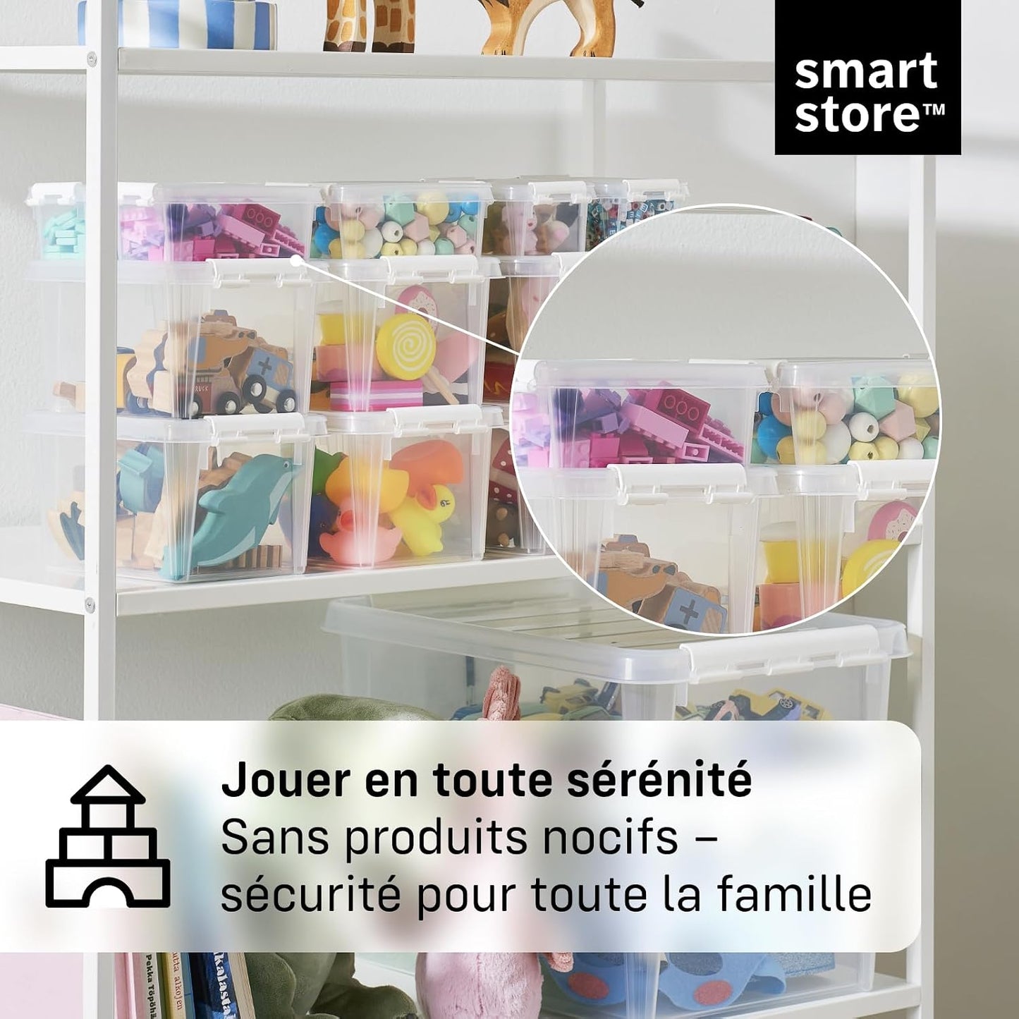 SmartStore - 10x Petite Boîte De Rangement Plastique Avec Couvercle 0,3L (15x9x6cm) | Empilable Et De Qualité Alimentaire | Boîte Plastique Avec Couvercle & Coins Renforcés | Garantie 10 Ans