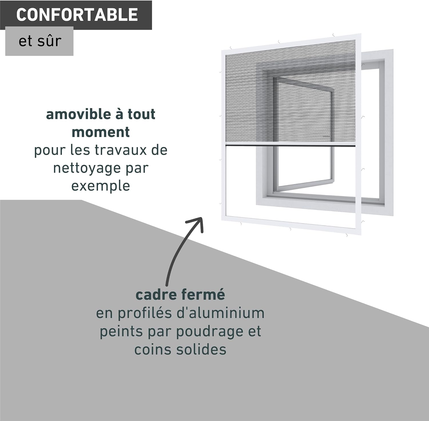  Windhager Expert 03242 Ultra Flat Moustiquaire Pour Fenêtre Moustiquaire Protection Mosquito Kit Auto-Assemblage Blanc 100 X 120 Cm