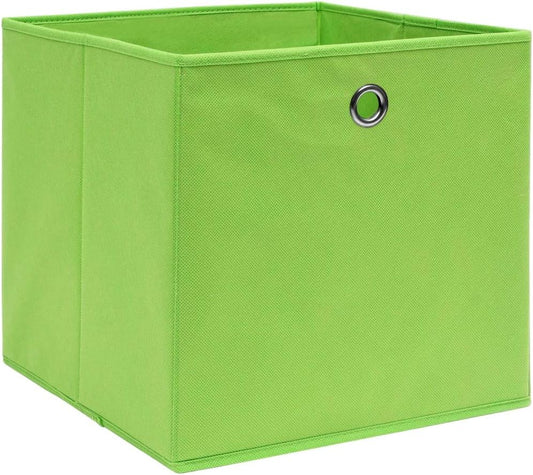 GENERIC Coffre De Rangement, Coffre De Rangement Pour Coussins D'extérieur, Coffres De Rangement D'extérieur Imperméables 4 Pièces Vert 32x32x32 Cm Tissu
