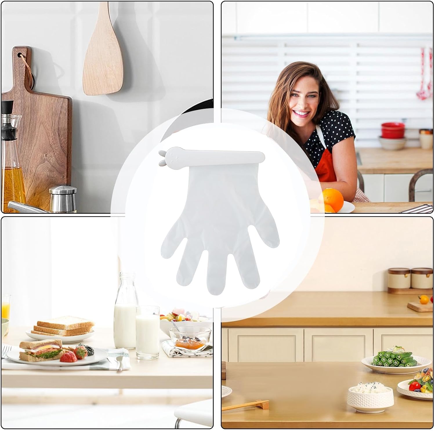  Porte- Pour Le Support Mural, Avec 100 Gants, Organisateur Adhésif De Conception De Clip, Pour La Manipulation Des Aliments Pour Nettoyer La Coiffure