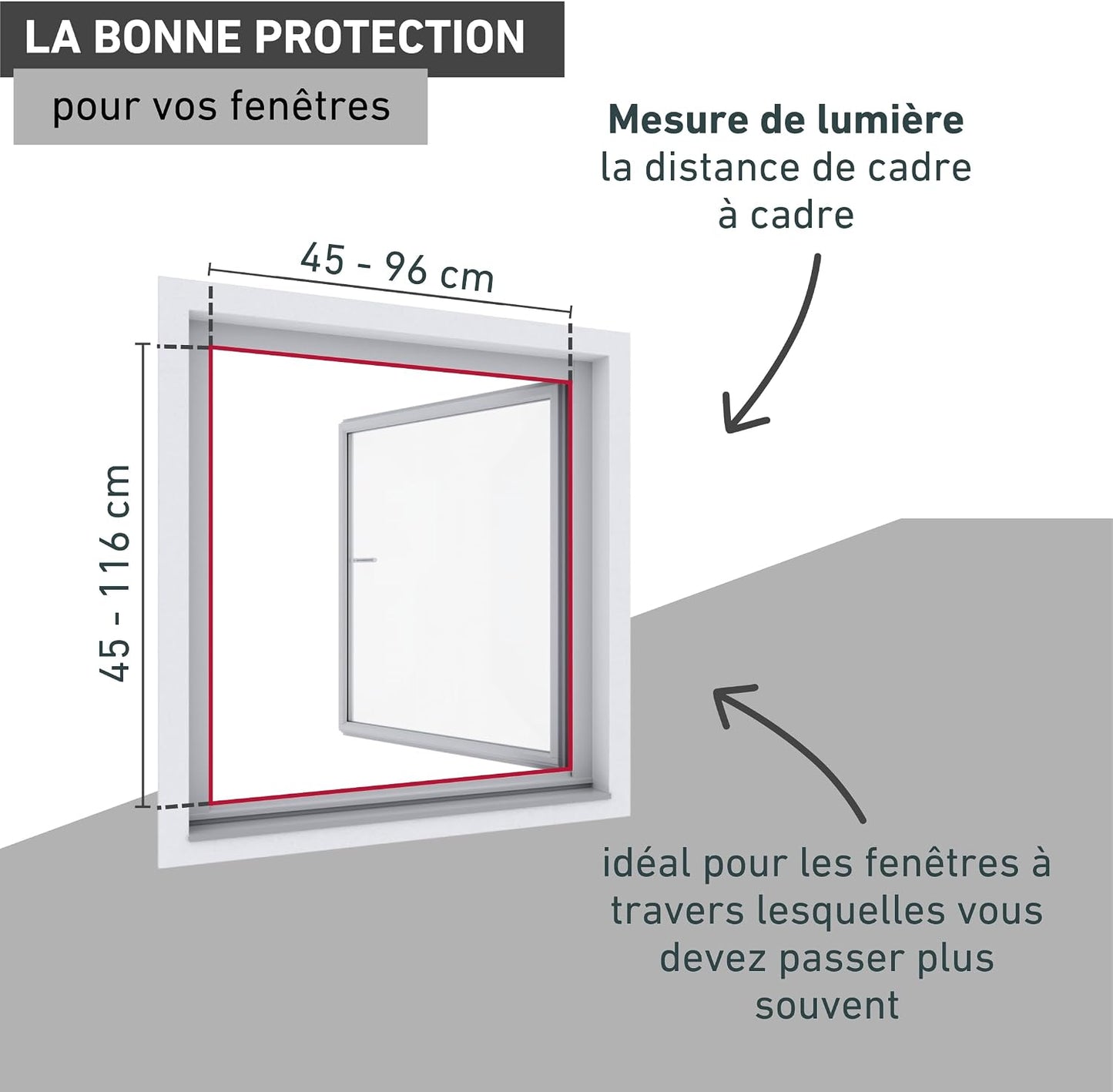  Windhager Expert 03242 Ultra Flat Moustiquaire Pour Fenêtre Moustiquaire Protection Mosquito Kit Auto-Assemblage Blanc 100 X 120 Cm