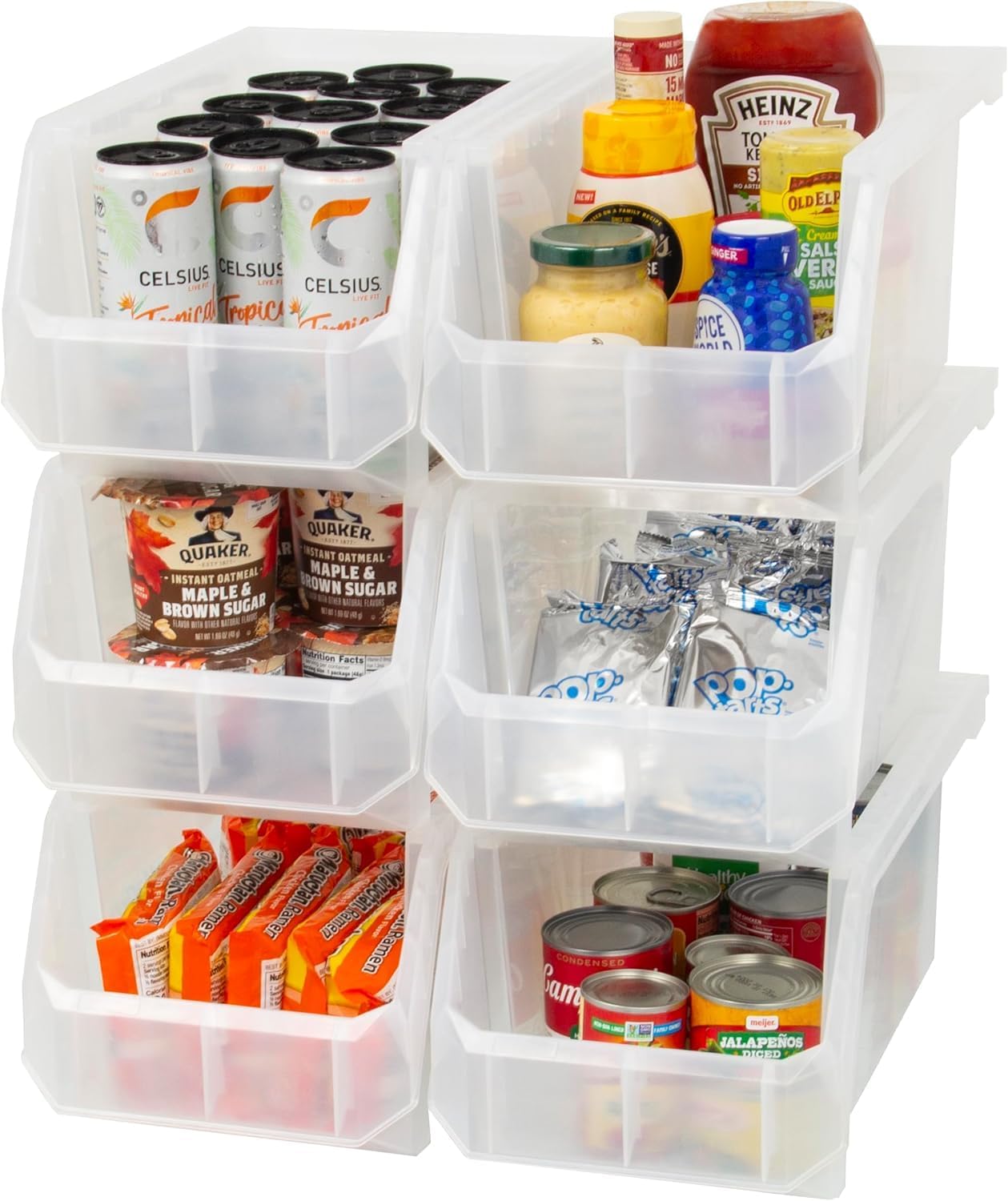  ReadySpace Lot De 4 Conteneurs En Plastique Extra Larges Pour Organiser Et Ranger Les Placards, La Cuisine, Le Bureau Ou Le Garde-manger, 37,5 X 41,9 X 17,8 Cm, Noir