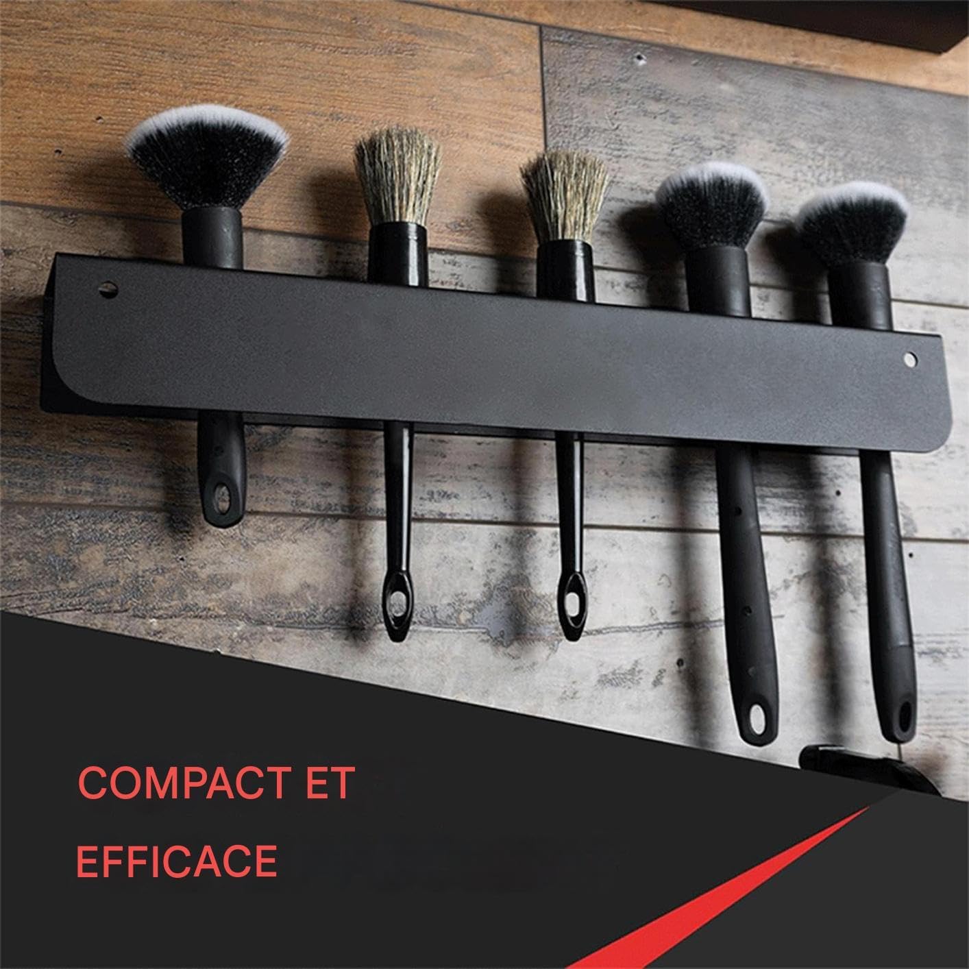  Support Mural Pour Brosses De Détail - Support Mural D'Organisation D'Outils Automobiles | Fournitures D'Entretien Pour Espaces Intérieurs Extérieurs Véhicules Remises