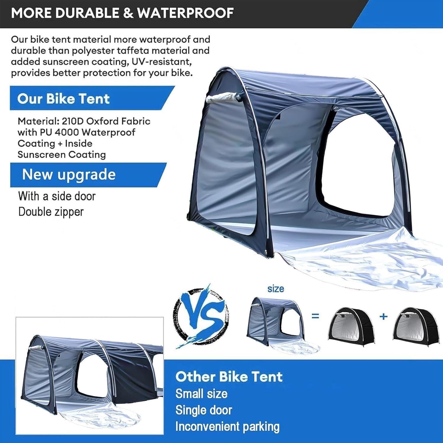 GENERIC Abri à Vélos, Tente De Rangement Extérieur Pour 2 à 5 Vélos, Abri Imperméable Pour Motos, Protection Violette Contre Les Intempéries