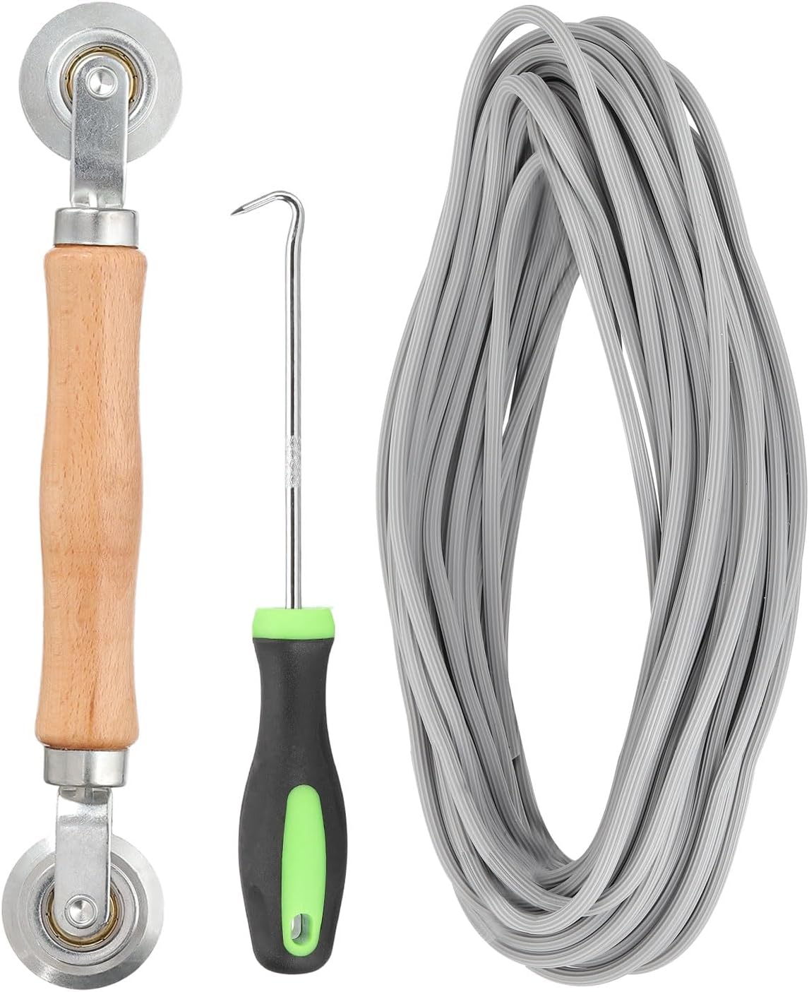  Sourcing Map Kit De Réparation D'écran, 0,5 Cm X 10 M, Cannelure De Moustiquaire Avec Outil à Rouleau Et Crochet De Retrait De Cannelure Pour Porte De Patio Et Fenêtre, Installation Et Remplacement