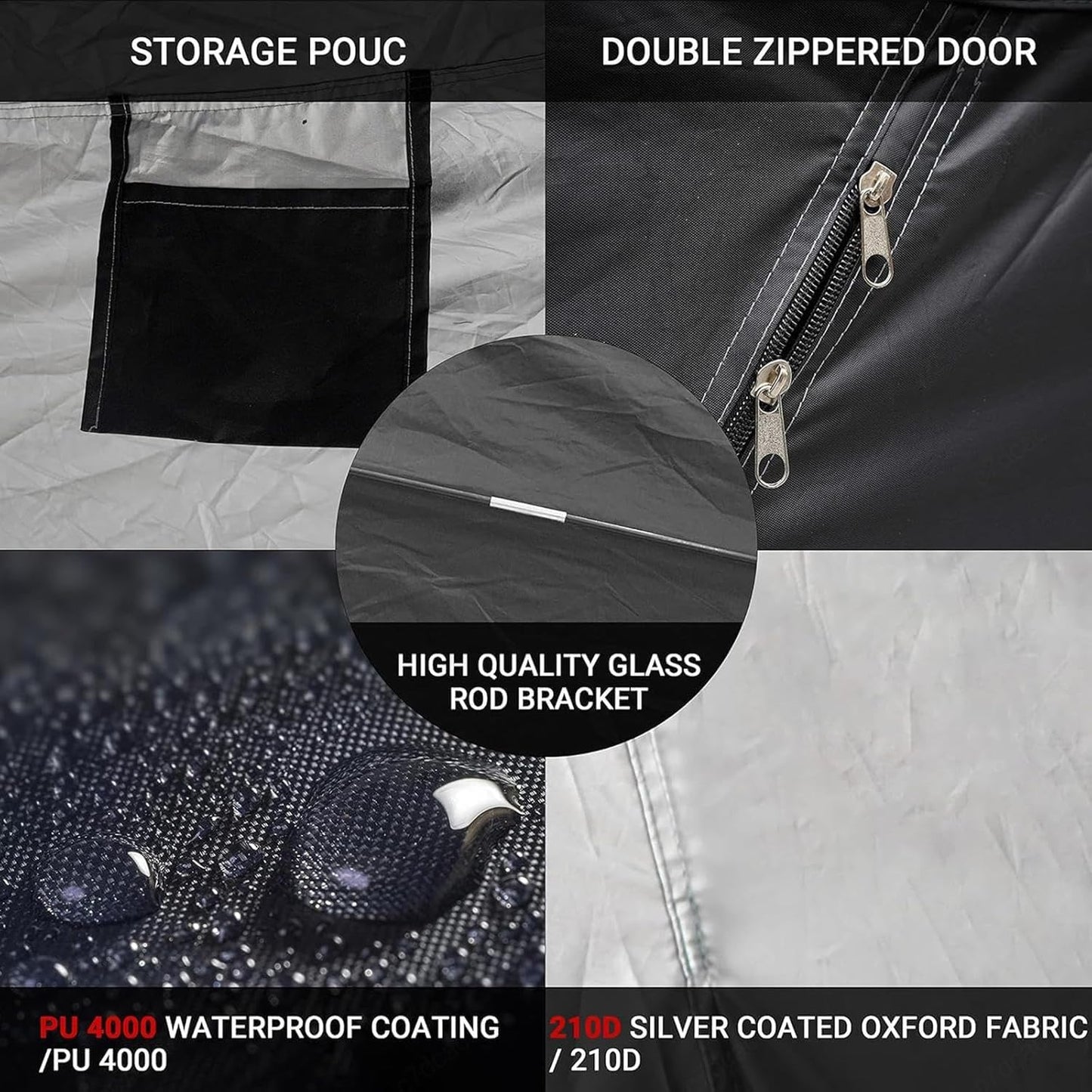 GENERIC Abri à Vélos De Qualité Supérieure - Lot De 2 Abris à Vélos Imperméables Pour Le Rangement Extérieur, Conception Modulable, Protection Durable Pour Vélos, Couleur Argentée, Résistant Aux Int