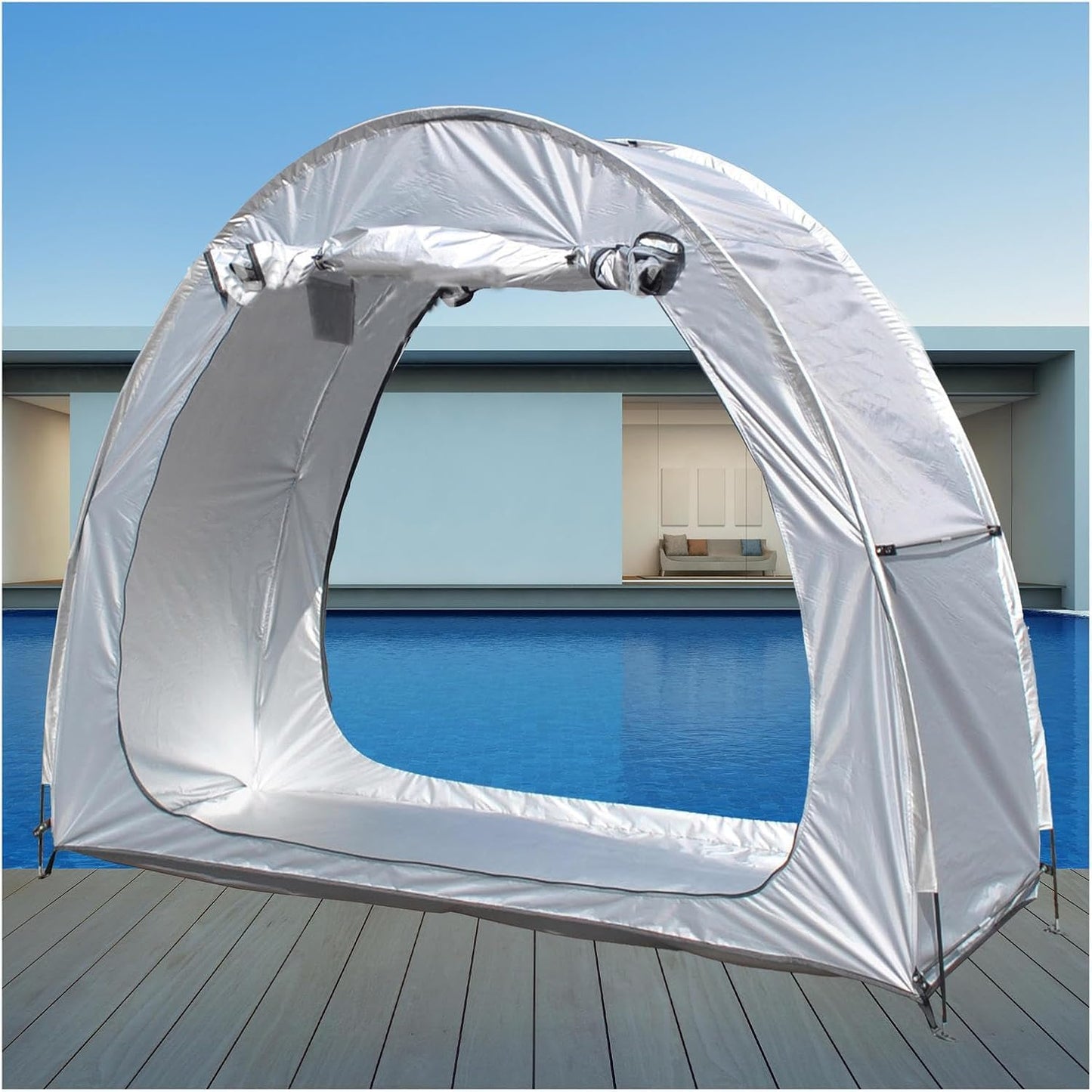 GENERIC Tente De Rangement Pour Vélo, Lot De 2 Housses De Vélo, Tente Noire Pour Le Rangement Extérieur, Protection Imperméable Et Coupe-Vent Contre La Pluie, La Neige Et Les Intempéries, Conception